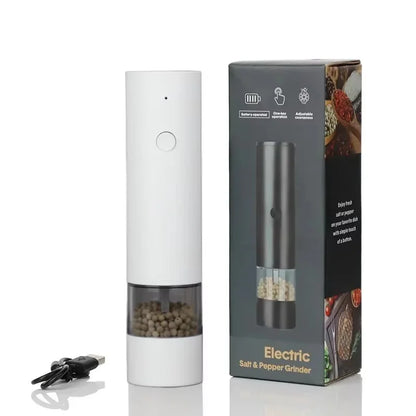 USB Rechargeable Electric Salt and Pepper Grinder Adjustable Coarseness Large Capacity Auto Spices Grinders Kitchen Cooking Tool