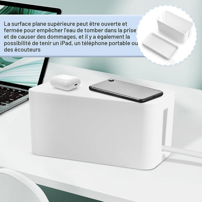 Boîte De Rangement Pour Câbles, Boîte Cache-Câble, Cache Multiprise, Boîte De Gestion Des Câbles, Boîte Pour Câbles Pour Cache Multiprise, Garder Les Câbles Bien Rangés - Blanc